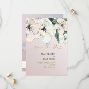 Photo Floral Magnolia Blush Save The Date