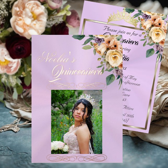  Photo & Floral on Pastel Lavender Quinceanera  (Creator Uploaded)