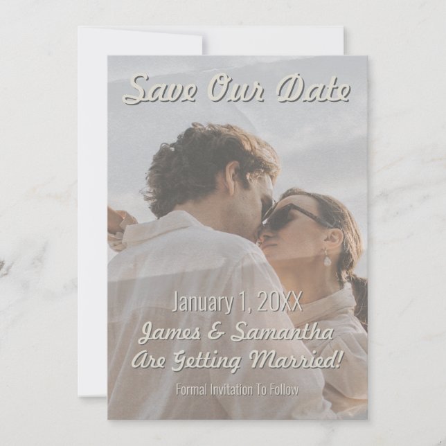 Photo Floral Save The Date (Front)