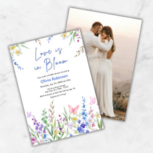 Photo Floral Spring Love is in Bloom Bridal Shower Invitation