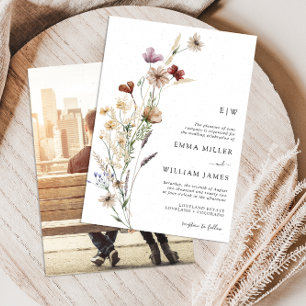 Photo Floral Wedding Invitation