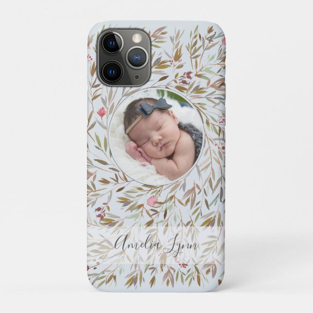 Photo Floral Wreath Personalised Photo Case-Mate iPhone Case (Back)