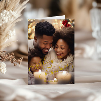 Photo Folded Foil Holiday Card