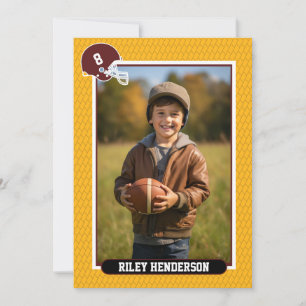 Photo Football Party Birthday Invitation