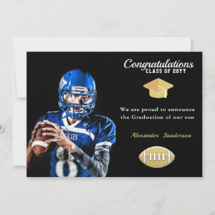 Photo Football player graduation Announcements