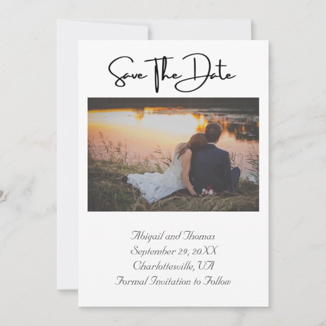 Photo Formal Elegant Modern Trendy Chic  Save The Date (Front)