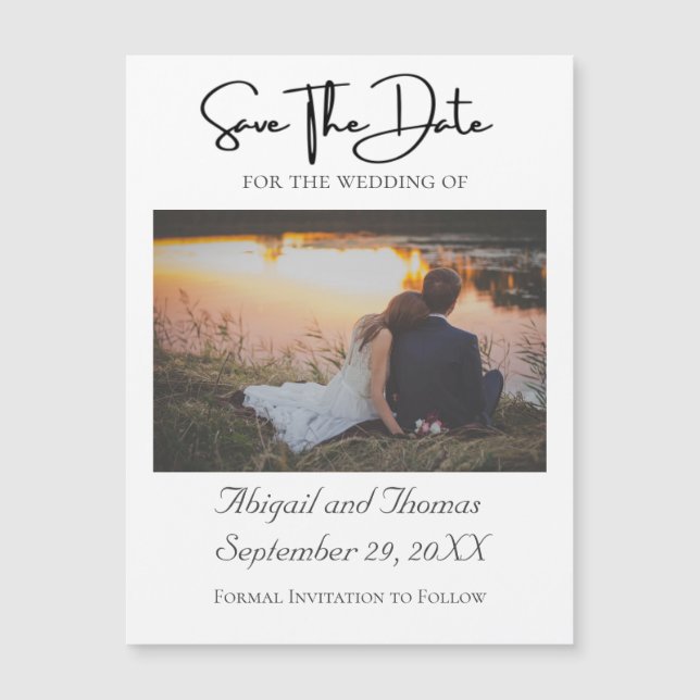 Photo Formal Trendy Magnetic Save The date Card (Front)