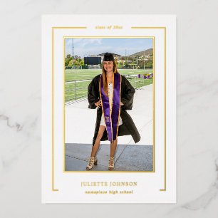 Photo Frame 3 Foil Graduation Announcement