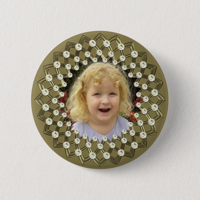 Photo frame 6 cm round badge (Front)
