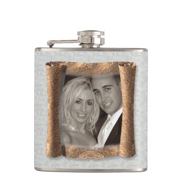 Photo Frame 7 Wrapped Flask (Front)
