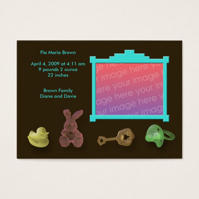 Photo Frame Birth Announcements (Front)