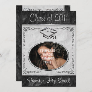 Photo Frame Custom Date Graduation Invitations