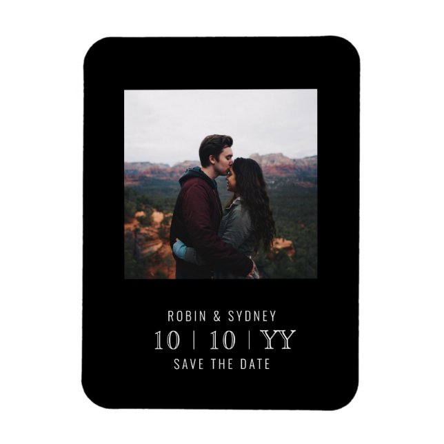Photo Frame | Magnet | Save The Date | Black (Vertical)