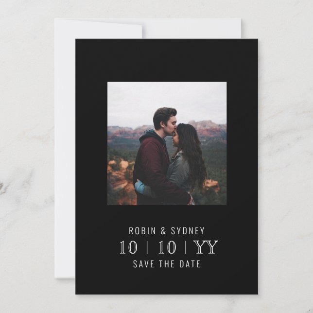 Photo Frame | Save the Date | Flat | Black (Front)