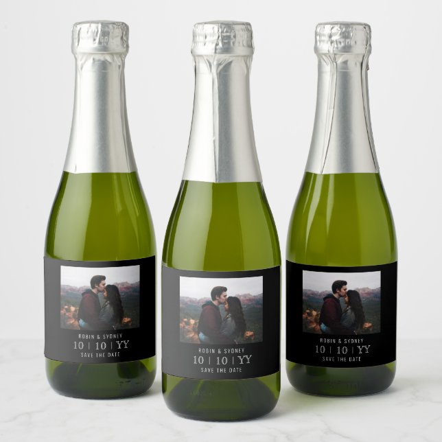 Photo Frame | Save The Date | Mini Label l Black (Bottles)