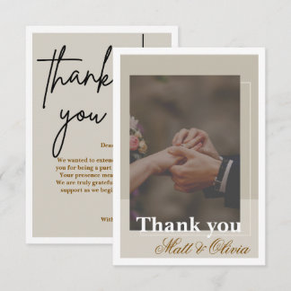 Photo Frame Wedding Thank You Card