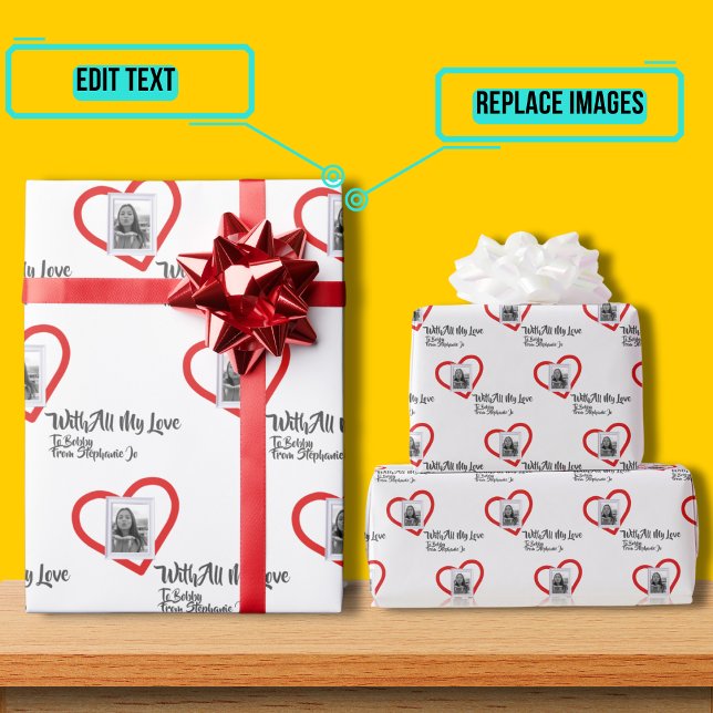 Photo Frame with Heart Wrapping Paper (Please enjoy our design and see the others in the collection.)