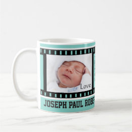 Photo Frames Movie Reel Baby Announcement Stats Coffee Mug