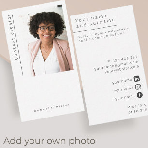 Photo freelance content creator Business Card