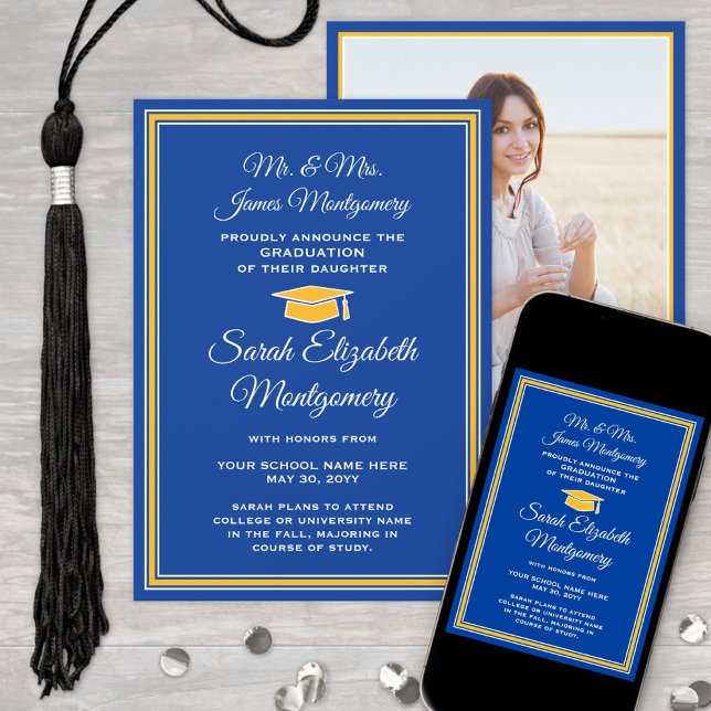Photo From Parents Blue and Gold Formal Graduation Announcement (Creator Uploaded)