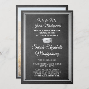 Photo From Parents Chalkboard & Silver Graduation Announcement