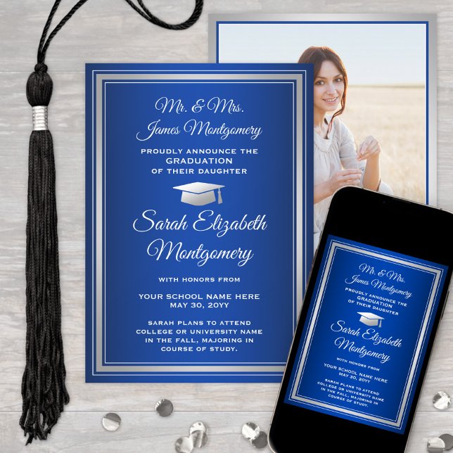 Photo From Parents Royal Blue and White Graduation Announcement (Creator Uploaded)