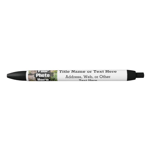 Photo Full Colour Personalised Black Ink Pen (Front)