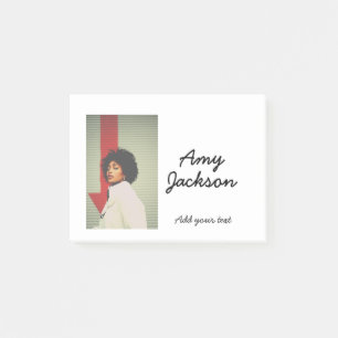 Photo full name date simple minimal girl woman post-it notes