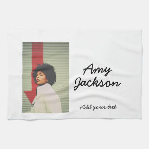 Photo full name date simple minimal girl woman tea towel