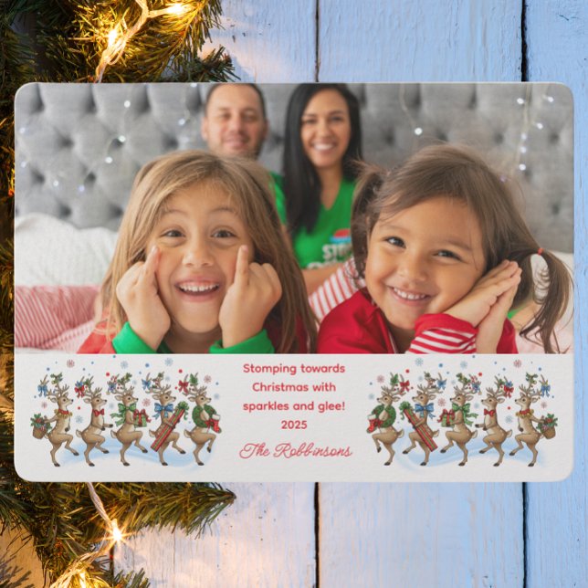 Photo Fun Stomping Reindeers  Holiday Card (Creator Uploaded)