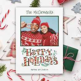 Photo Fun Typography Christmas Holiday Card