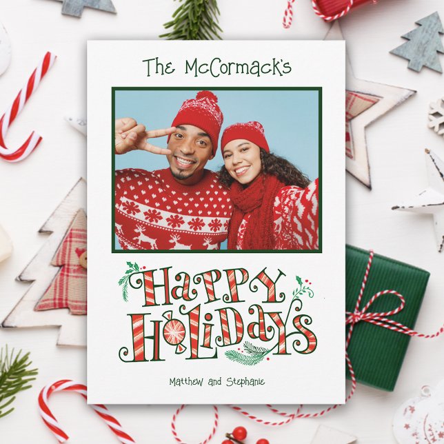 Photo Fun Typography Christmas Holiday Card (Creator Uploaded)