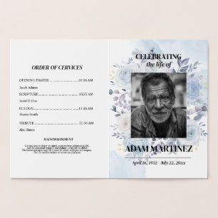 Photo Funeral Celebration Of Life Memorial Foil Card
