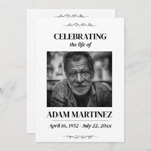 Photo Funeral Celebration Of Life Memorial  Invitation