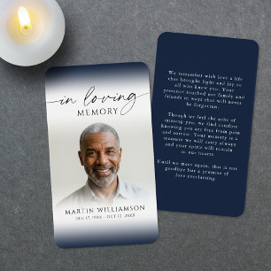 Photo Funeral In Loving Memory Prayer Card