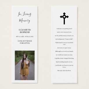 Photo Funeral Memorial Poem Bookmark Card