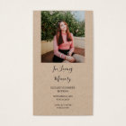 Photo Funeral Memorial Poem Bookmark Card
