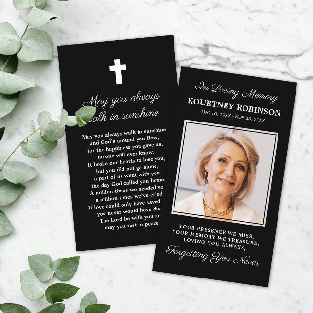Photo Funeral Memorial Prayer Card (Creator Uploaded)
