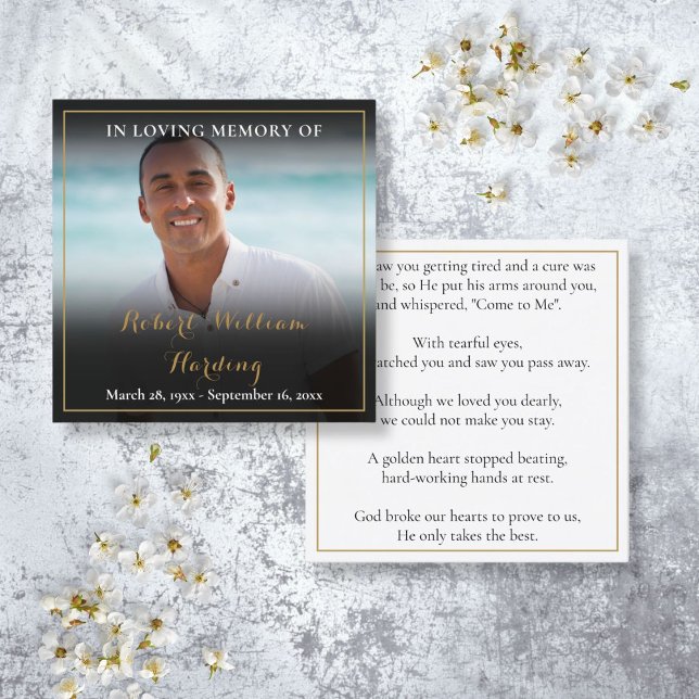 Photo Funeral Memorial Prayer Poem Cards (Photo Funeral Memorial Prayer Poem Cards)