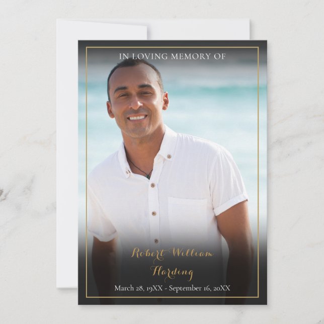 Photo Funeral Memorial Prayer Thank You Card (Front)