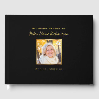 Photo Funeral Memorial Service Celebration of Life Guest Book