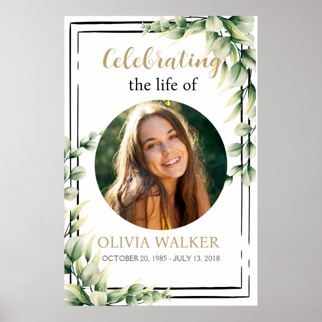  Photo Funeral Memorial Sign (Front)