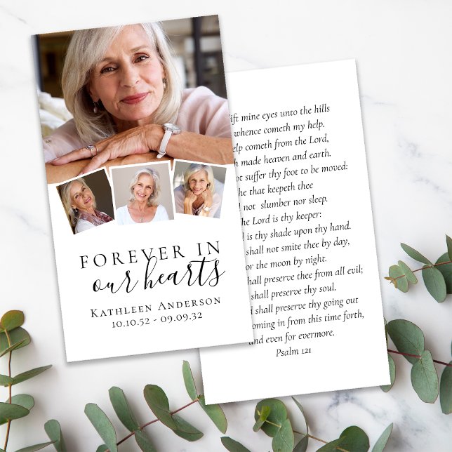 Photo Funeral Prayer Card Forever in Our Hearts  (Creator Uploaded)
