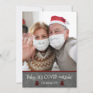 Photo Funny Baby It's Covid Outside Christmas Holiday Card