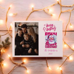 Photo Funny Bruh Merry Christmas Holiday Card