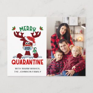 Photo Funny Merry Quarantine Greeting Holiday Postcard