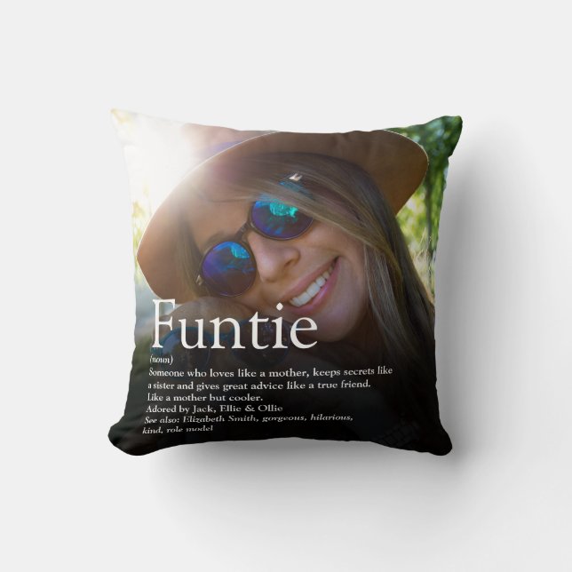 Photo Funny Modern Funtie Aunt Auntie Definition Cushion (Front)