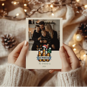 Photo Funny Reinbeer Christmas Holiday Card