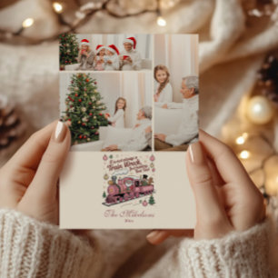 Photo Funny Santa Train Wreck Christmas Holiday Card