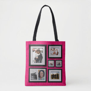 Photo Gallery Tote with Pink Background Bag